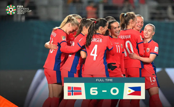 Tuyển nữ Philippines đã không thể chống đỡ trước sức mạnh của Na Uy nên dừng bước từ vòng bảng.