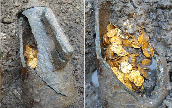 Đào móng nhà phát hiện hũ sành vỡ, để lộ bên trong kho báu giá trị không tưởng Ảnh 2