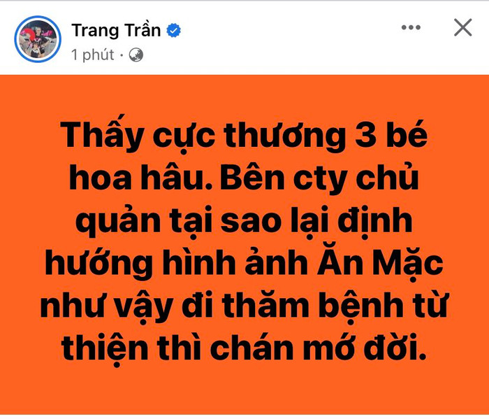 Bài viết cựu người mẫu bênh vực top 3 Miss World Vietnam 2023
