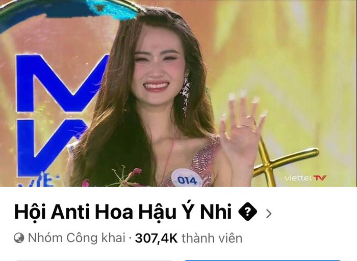 Hình ảnh chụp màn hình nhóm anti-fan của hoa hậu Ý Nhi