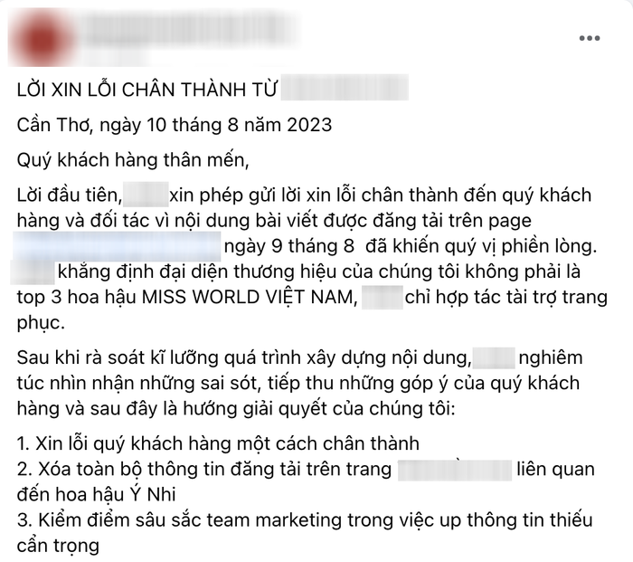 Một nhãn hàng gỡ bỏ hình ảnh, khẳng định 'không bao giờ hợp tác với Ý Nhi' Ảnh 2