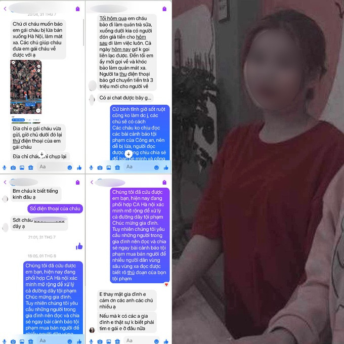 Hình ảnh nạn nhân và dòng tin nhắn cầu cứu (Ảnh: Công an Lai Châu)