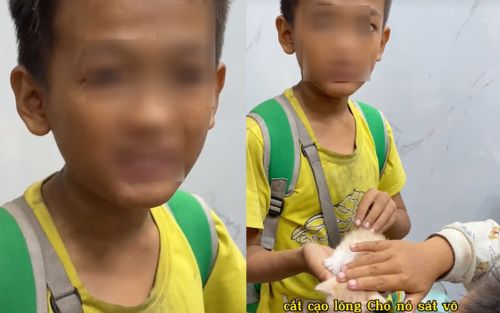 Rơi nước mắt hai cậu bé 'phun lửa' mặt lấm lem cưu mang chú mèo bị bỏ rơi Ảnh 2