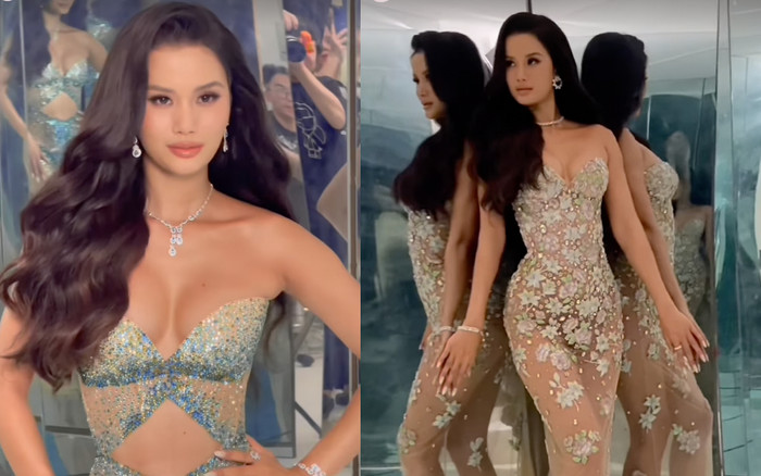 Hương Ly thử váy 'bén ngót', ẩn ý thi tiếp Miss Universe Vietnam 2023? Ảnh 2