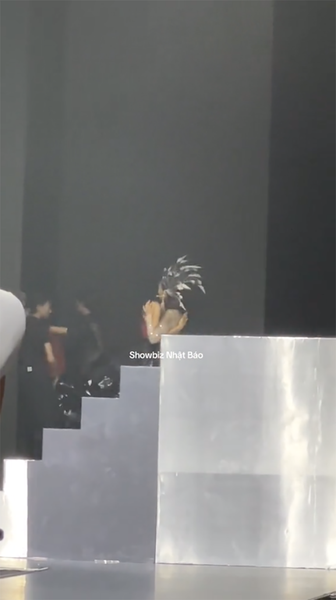 Siêu mẫu Anh Thư nhanh chóng đứng dậy để tiến tới học trò. (Ảnh chụp màn hình: TikTok Showbiz Nhật Báo).