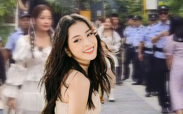 Chi Pu gây xôn xao khi được dàn vệ sĩ hùng hậu hộ tống trên đường phố Trung Quốc Ảnh 2