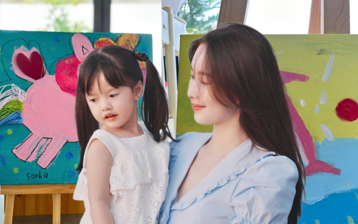 Con gái của Đặng Thu Thảo bộc lộ năng khiếu hội hoạ, có câu nói gây xúc động Ảnh 2