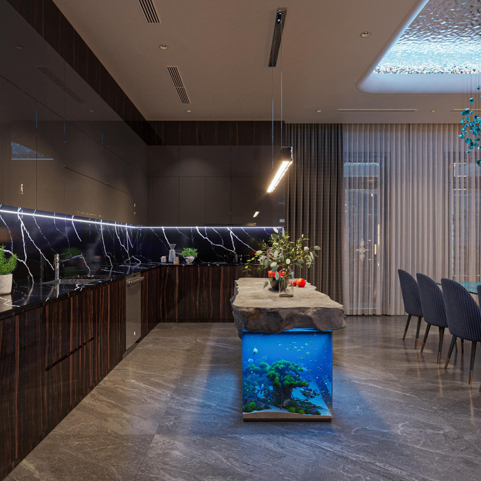 Phương Oanh còn trang trí thêm loạt nội thất hiện đại, đắt đỏ. (Ảnh: FBNV)