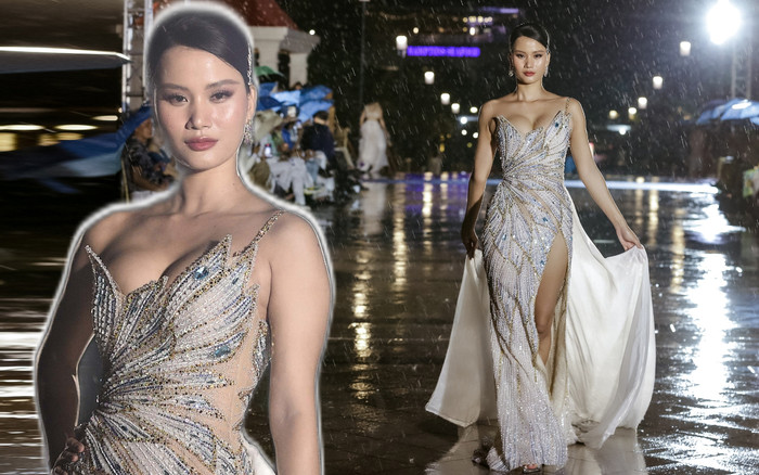 Hương Ly diễn dạ hội dưới mưa lớn, thần thái 'đỉnh' thế nào? Ảnh 2