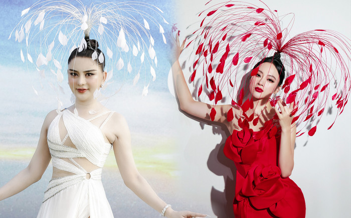 Lâm Khánh Chi mặc rườm rà, bắt chước Angela Phương Trinh lên thảm đỏ Ảnh 2