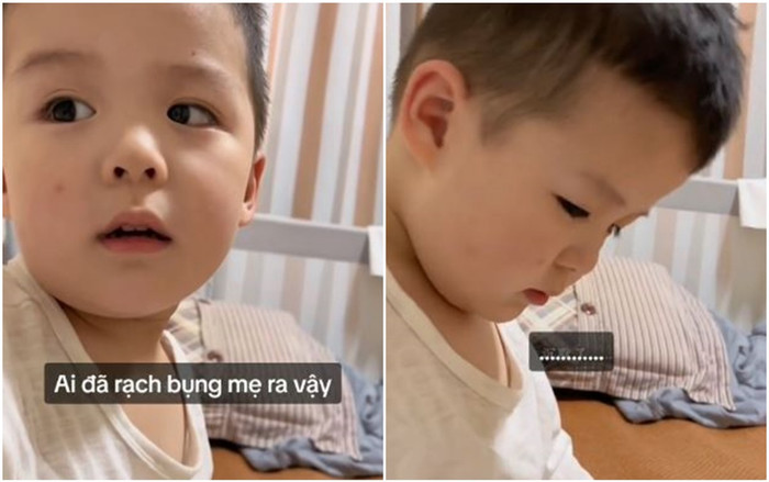 Biết nguyên nhân của vết sẹo trên bụng mẹ, cậu bé 3 tuổi nói một câu đầy ấm áp Ảnh 2