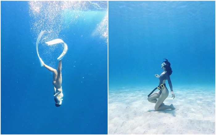 'Nàng tiên cá' lặn như múa dưới đại dương mênh mông ở đảo Phú Quý là ai? Ảnh 2