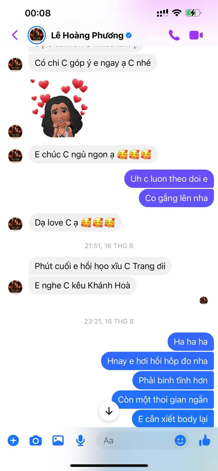Lê Hoàng Phương luôn lắng nghe những lời góp ý từ đàn chị