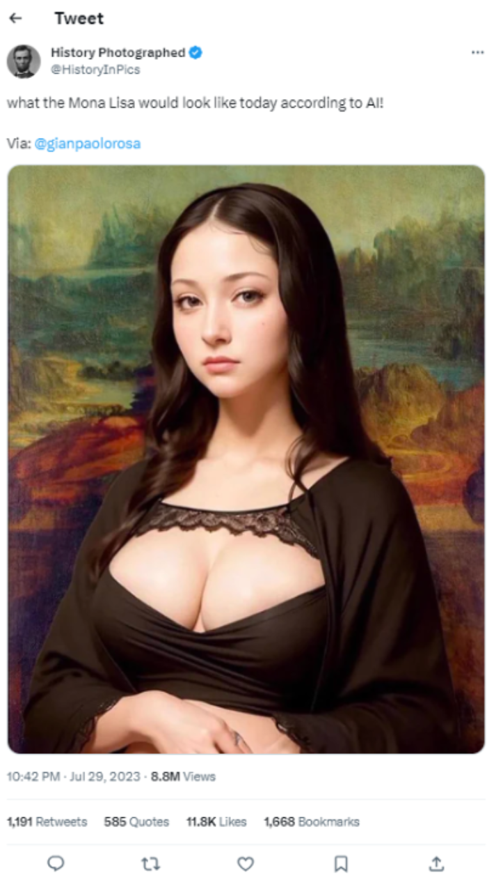 Sửng sốt trước dung mạo khác lạ của nàng Mona Lisa phiên bản AI Ảnh 1