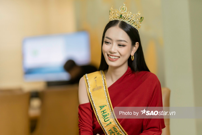 Bùi Khánh Linh chia sẻ cô khá thoải mái trong đêm chung kết Miss Grand Vietnam 2023.