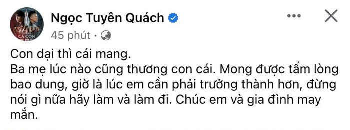 Sự chân thành, xúc động của bố Ý Nhi đã chạm đến trái tim của Quách Ngọc Tuyên