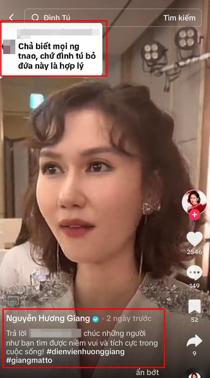 Cách đáp trả nhẹ nhàng nhưng đầy thâm sâu của diễn viên Hương Giang.