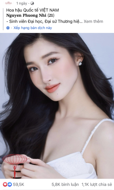 Á hậu Phương Nhi đang nhập cuộc vô cùng tự tin và nhận được lượng tương tác khủng tại Miss International 2023. 