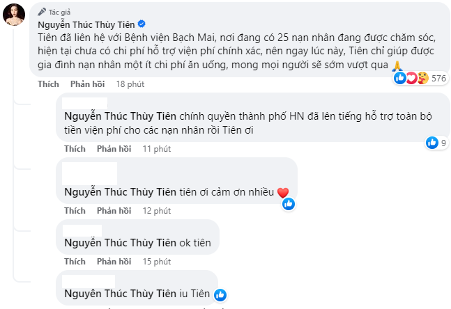 Hành động thiết thực của Thùy Tiên đã nhận về phản hồi tích cực từ công chúng
