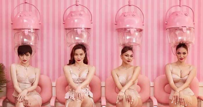 Hương Giang - Hồ Ngọc Hà - Thanh Hằng - Lan Khuê cũng nắm tay nhau vào bảng xếp hạng này. (Ảnh tổng hợp)