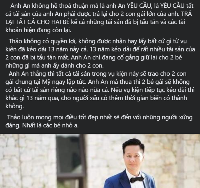 Chia sẻ trên trang Facebook cá nhân của diễn viên Phan Như Thảo 