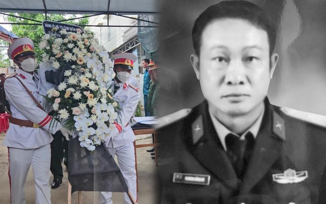 Nghẹn ngào lễ tang Trung tá hy sinh vì cứu dân: Sinh nhật cũng là ngày tiễn biệt Ảnh 2