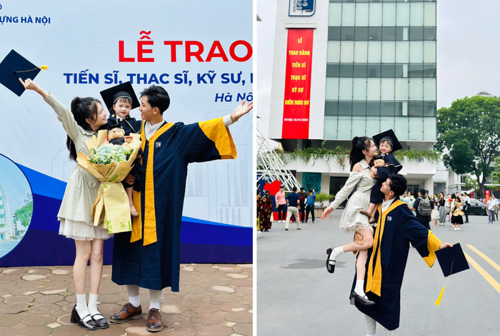 Những bức ảnh hạnh phúc của gia đình trẻ trong ngày tốt nghiệp ĐH gây 'sốt' MXH
