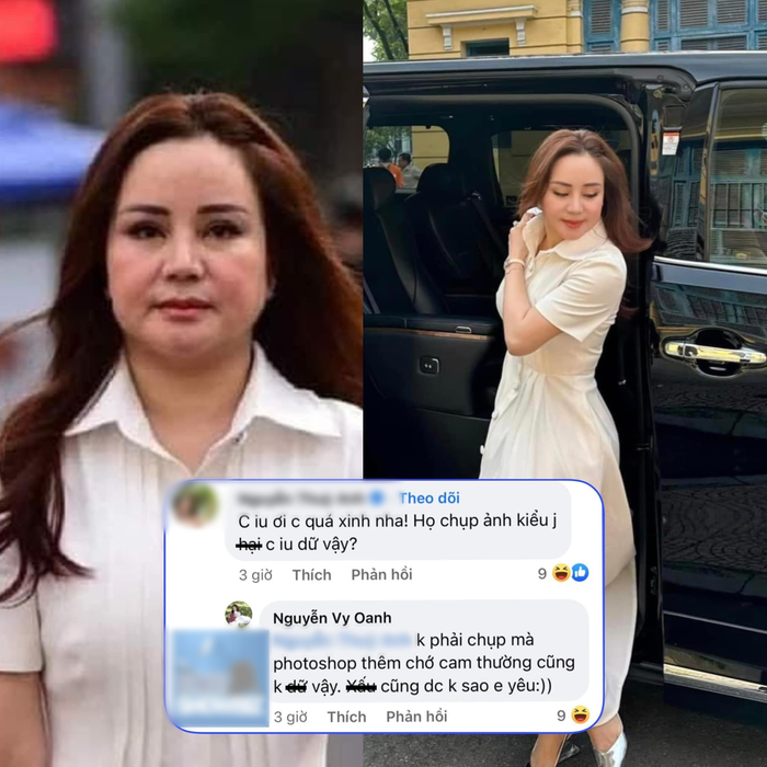 Đoạn bình luận của Vy Oanh và tài khoản người hâm mộ gây bàn tán trên mạng. (Ảnh: Bí mật Showbiz)