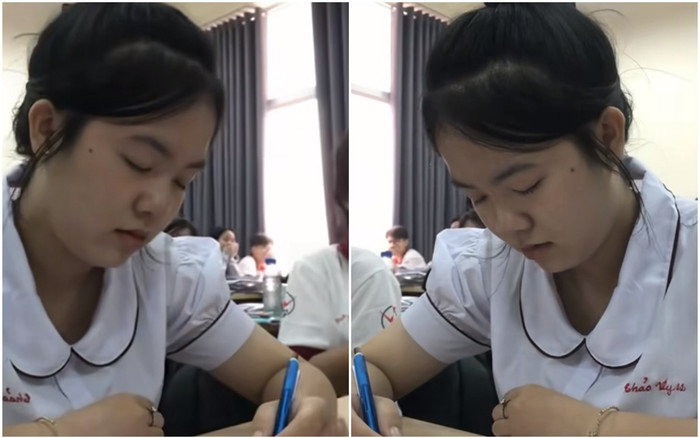 Nữ sinh ngủ gật trong lớp, nghe thầy giáo nói một câu liền bừng tỉnh tức thì Ảnh 2