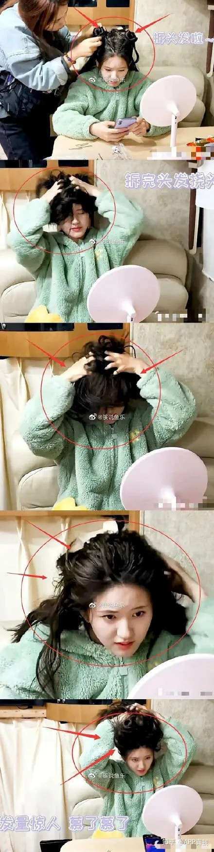 Ở khung ảnh hậu trường, người đẹp sinh năm 1998 gây choáng với độ bồng bềnh, chắc khỏe của mái tóc khi được gỡ rối.  