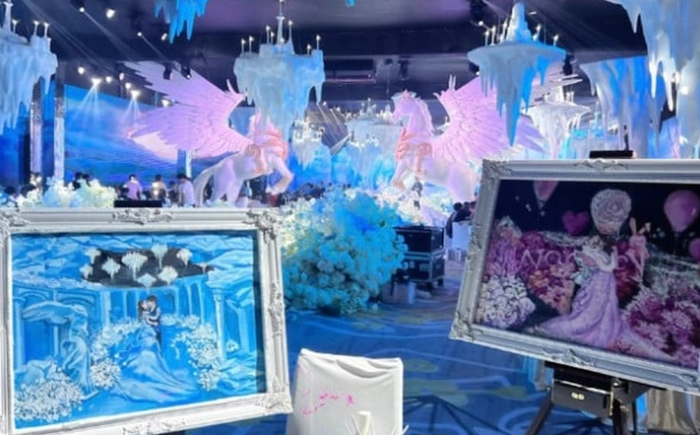 Đám cưới gây sốt với cô dâu chú rể đẹp 'thoát tục', hôn lễ tựa xứ thần tiên Ảnh 4