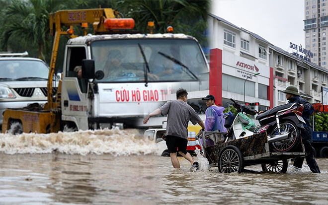 Hà Nội mưa ngập kín lối, một nghề đặc biệt 'hốt bạc' lên ngôi Ảnh 2