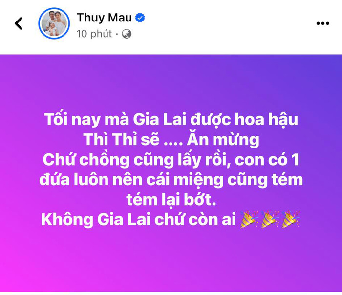 Mâu Thuỷ cũng đồng lòng ủng hộ Hương Ly. (Ảnh chụp màn hình)