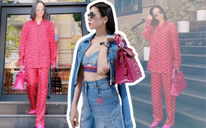 Lệ Quyên 'đánh bật' tuổi thật, tự tin mặc màu hồng toàn tập từ đồ bộ đến túi hiệu Ảnh 2