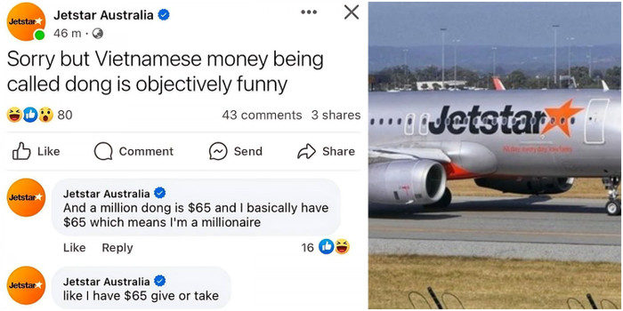 Bài đăng đã bị gỡ bỏ ngay sau đó nhưng làn sóng phản đối dữ dội đang hướng đến hãng hàng không giá rẻ Jetstar.