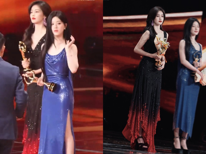 Lợi thế về chiều cao giúp Bạch Lộc trông nổi bật hơn hẳn Triệu Lộ Tư. 