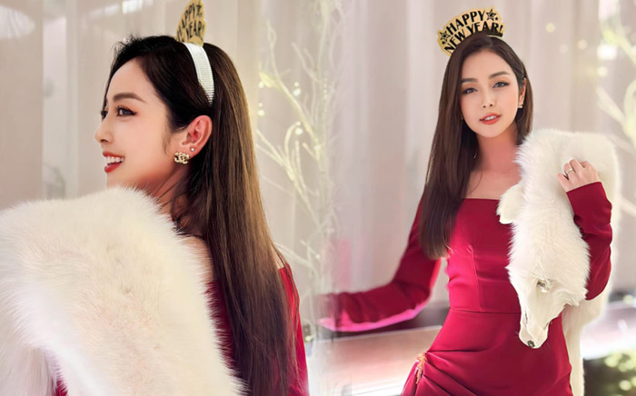 Hoa hậu 'bốn con' Jennifer Phạm khoe vòng eo bé xíu như 'gái đôi mươi' nhân dịp đầu năm Ảnh 2