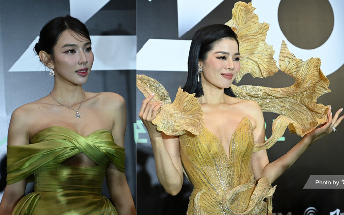 Thảm đỏ Làn Sóng Xanh 2023: Thuỳ Tiên hở bạo, Lệ Quyên diện váy lạ mắt Ảnh 2