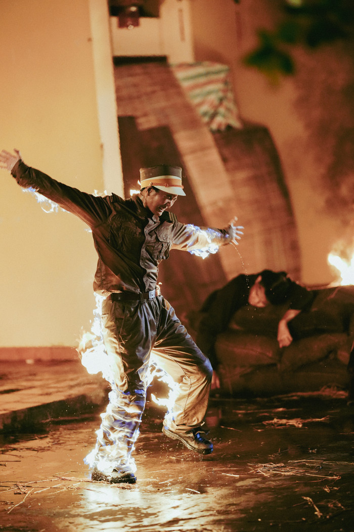 Diệu Nhi tự thực hiện cảnh cháy ở Gặp Lại Chị Bầu