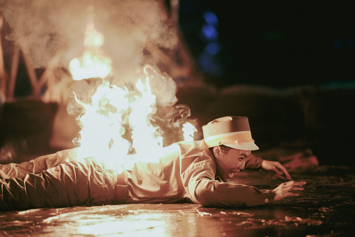 Cảnh cháy của Diệu Nhi ở Gặp Lại Chị Bầu