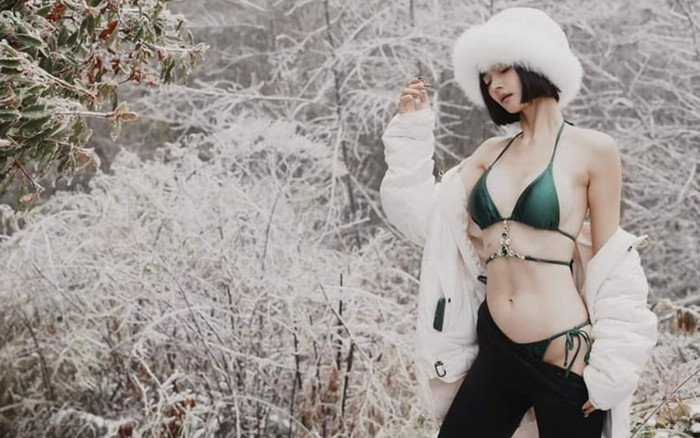 Gái xinh bất chấp băng tuyết, cởi đồ làm điều khiến ai nấy ngán ngẩm Ảnh 2