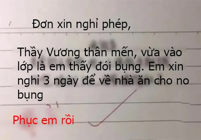 Tờ đơn xin nghỉ học của cậu bé tiểu học khiến nhiều người cười ngất