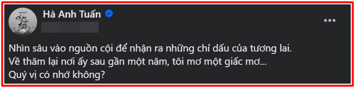 Hà Anh Tuấn trở về 'chốn cũ' sau 1 năm, người hâm mộ bồi hồi Ảnh 2