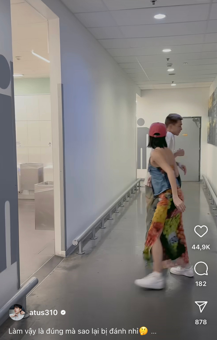 Đứng trước nhà vệ sinh, Anh Tú và Diệu Nhi vẫn không ngừng tạo ra 'tiểu phẩm'