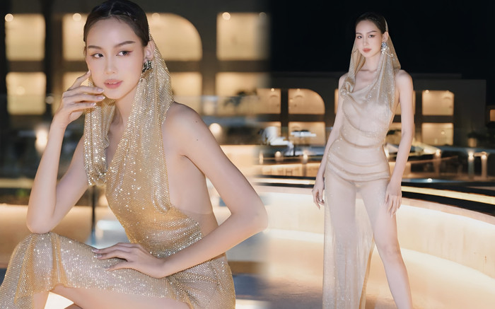 Bảo Ngọc 'đốt mắt' với váy xuyên thấu: Chân dài cực phẩm 1m23 khiến netizen xuýt xoa Ảnh 2