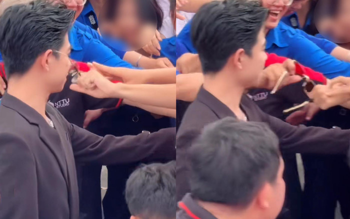 Đi diễn tại trường học, nam ca sĩ bị học sinh giật mắt kính khi đang hát Ảnh 2