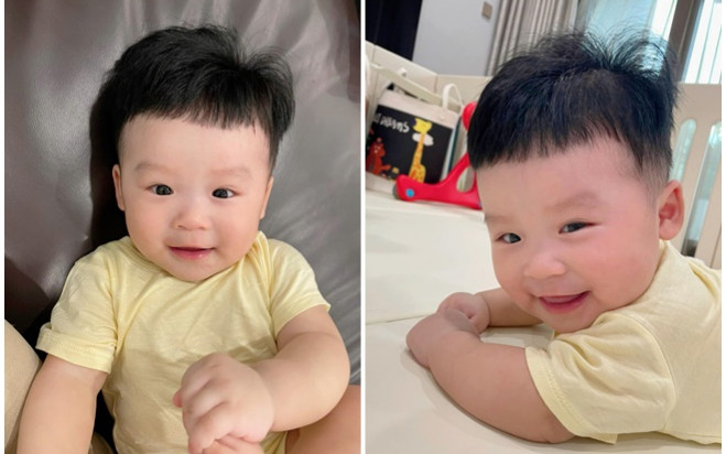 Sam cắt tóc cho con trai lai Hàn, vẻ ngoài của nhóc tỳ gây đốn tim Ảnh 2