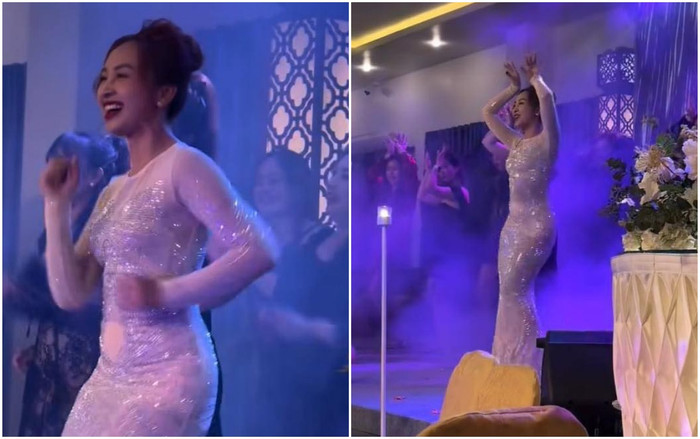 Sự xinh đẹp và năng động của bà sui sinh năm 1987 khiến quan khách thích thú