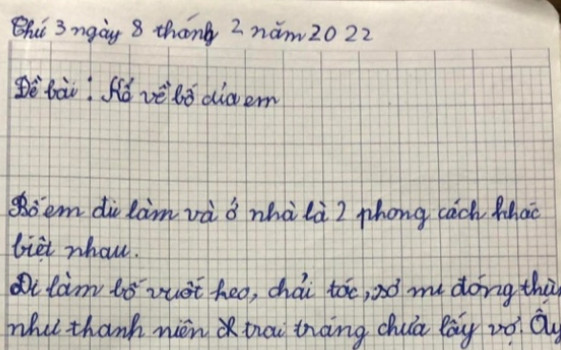 Bài văn 'tả về bố' khiến mẹ đọc xong thích thú vì được nói hộ nỗi lòng Ảnh 2