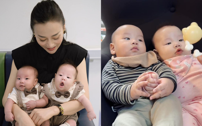 Khoảnh khắc 'cưng muốn xỉu' của cặp song sinh nhà Phương Oanh Ảnh 2